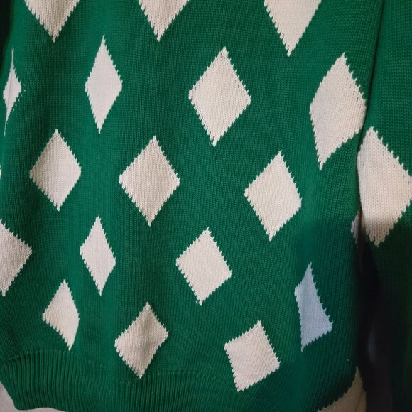 Bogey Boy Men's Diamond‎ Pattern Crewneck Sweater Golf Macklemore Square Large - Picture 4 of 8